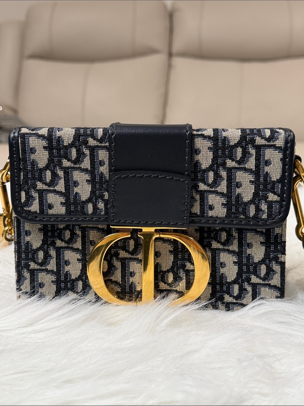 Christian Dior Oblique Navy Canvas CD Buckle Flap Crossbody Bag - Picture 3 of 16